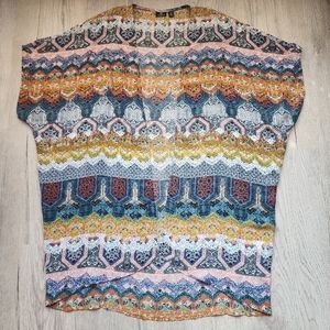 Blouse/Tunic, sheer with multicolor print